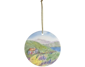 Adorno navideño irlandés, adorno navideño de cabaña irlandesa, adorno navideño irlandés, regalo irlandés, regalo irlandés para mamá, adorno para árbol irlandés
