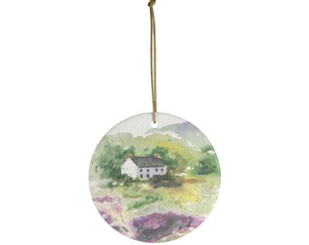 Condado de Kerry: Adorno navideño irlandés, Adorno navideño irlandés, Pintura de paisaje irlandés, Arte irlandés, Arte rural irlandés, Regalo irlandés