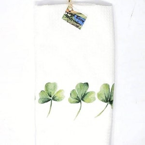 Shamrocks Tea Towel Shamrocks Kitchen Towels Irish Gift Ireland Gift Irish Decor Ireland Cottage Decor Mother's Day gift