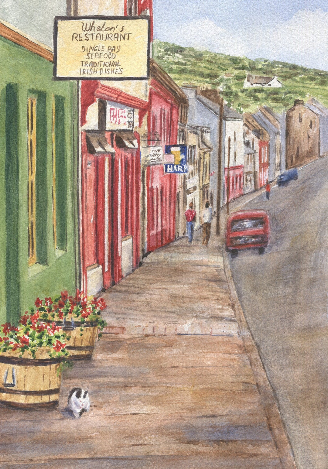 Dingle Main Street, Ireland Painting, Dingle Print or Original, Ireland
