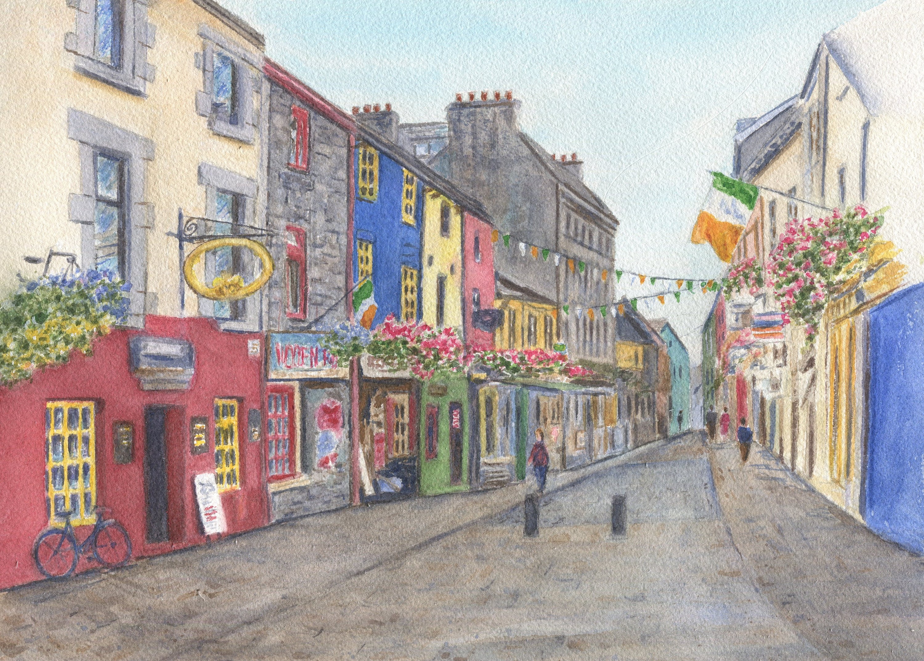 Galway Ireland Quay Street Painting Print or Original Etsy