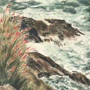Slea Head Dingle Peninsula Ireland watercolor giclee print painting print sheep painting Irish Irish art seaside Ireland painting Irish