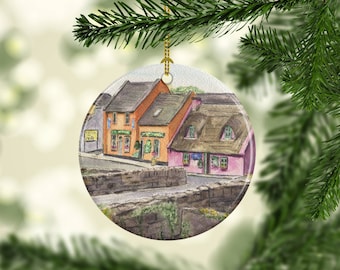 Adorno navideño de Doolin, Irlanda, Arte de Doolin, Regalo irlandés, Regalo irlandés, Arte paisajístico irlandés, Pintura irlandesa, Adorno de Doolin
