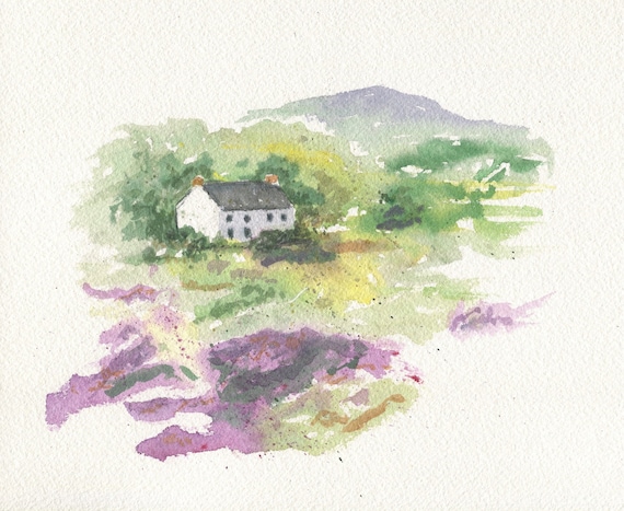 County Kerry: Ireland landscape painting, Irish watercolor print, County Kerry art print, framed Ireland print, Irish gift Irish cottage