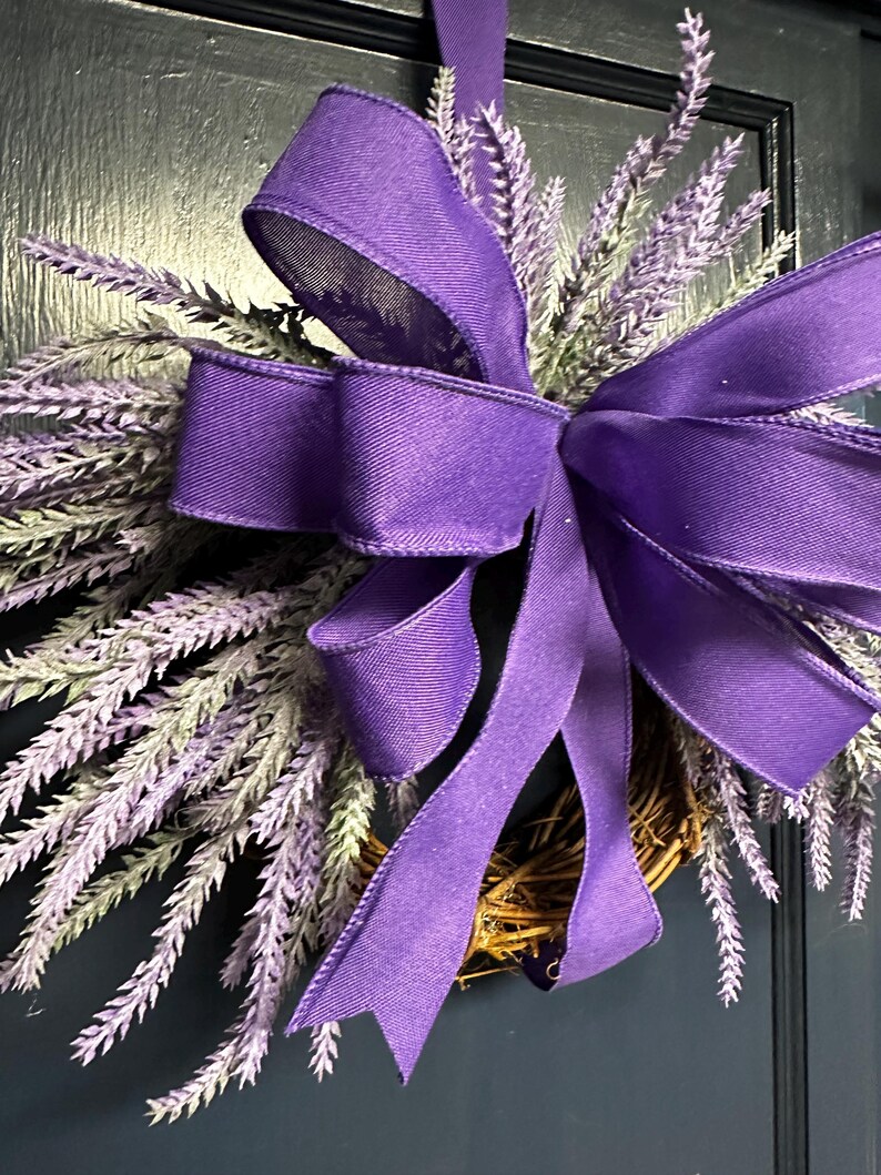 Lavender mini wreath, Farmhouse small wreath for cabinets, Pantry wreath, year round wall wreath, everyday home decor, housewarming gift image 11