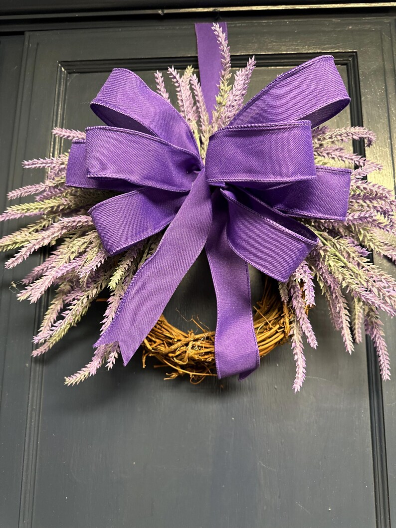 Lavender mini wreath, Farmhouse small wreath for cabinets, Pantry wreath, year round wall wreath, everyday home decor, housewarming gift image 7