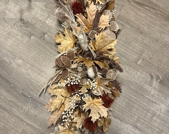 Fall Pampas Garland: Boho Maple Leaf Thanksgiving Decor
