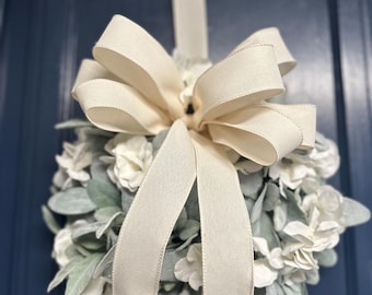 Year round Lambs Ear Mini Wreath, Front door wreath with hydrangeas, Cabinet and wall Decor, candle ring arrangement, large greenery wreath
