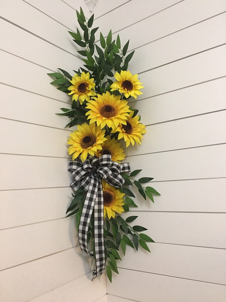 Sunflower Swag Corner Decor Plant for Corner Sunflower Wall Etsy