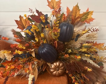 Fall corner Swag, Autumn mantle swag, corner wall hanging, maple leaf over doorway garland, fireplace corner arrangement