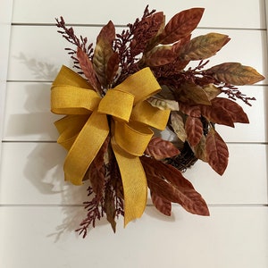 Fall mini wreath, Personalized small Autumn harvest wreath with berries for cabinets, Thanksgiving wall hanging decor