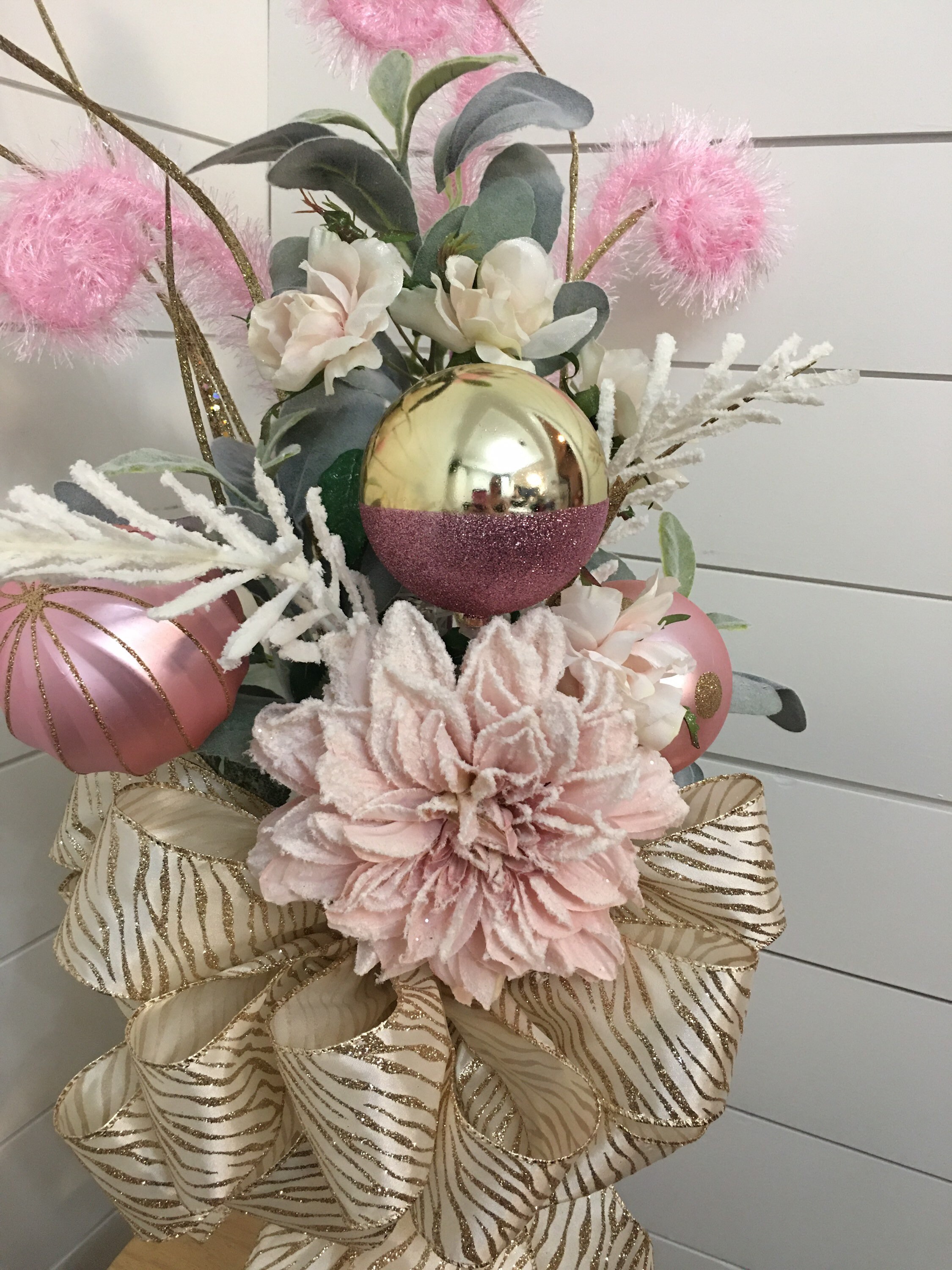 Christmas Tree Topper Pink and Gold Tree Topper Tree Topper Etsy