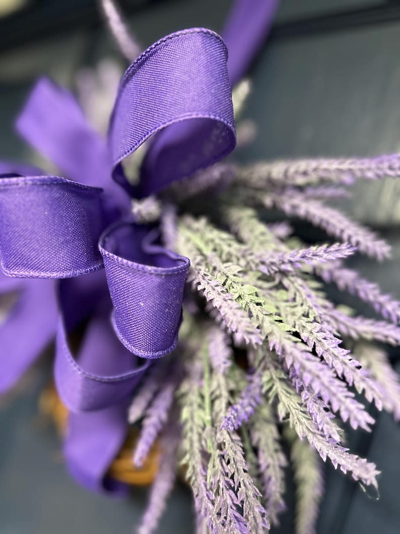 Lavender mini wreath, Farmhouse small wreath for cabinets, Pantry wreath, year round wall wreath, everyday home decor, housewarming gift image 15