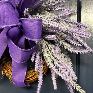 Lavender mini wreath, Farmhouse small wreath for cabinets, Pantry wreath, year round wall wreath, everyday home decor, housewarming gift image 18