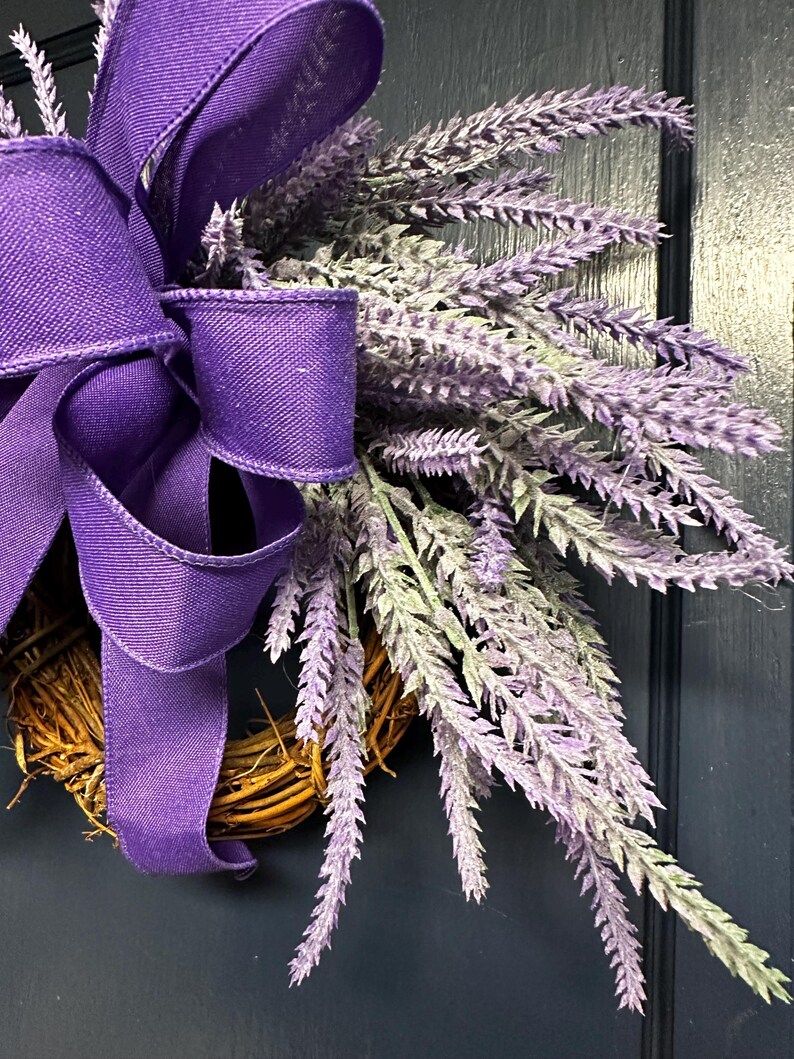 Lavender mini wreath, Farmhouse small wreath for cabinets, Pantry wreath, year round wall wreath, everyday home decor, housewarming gift image 18