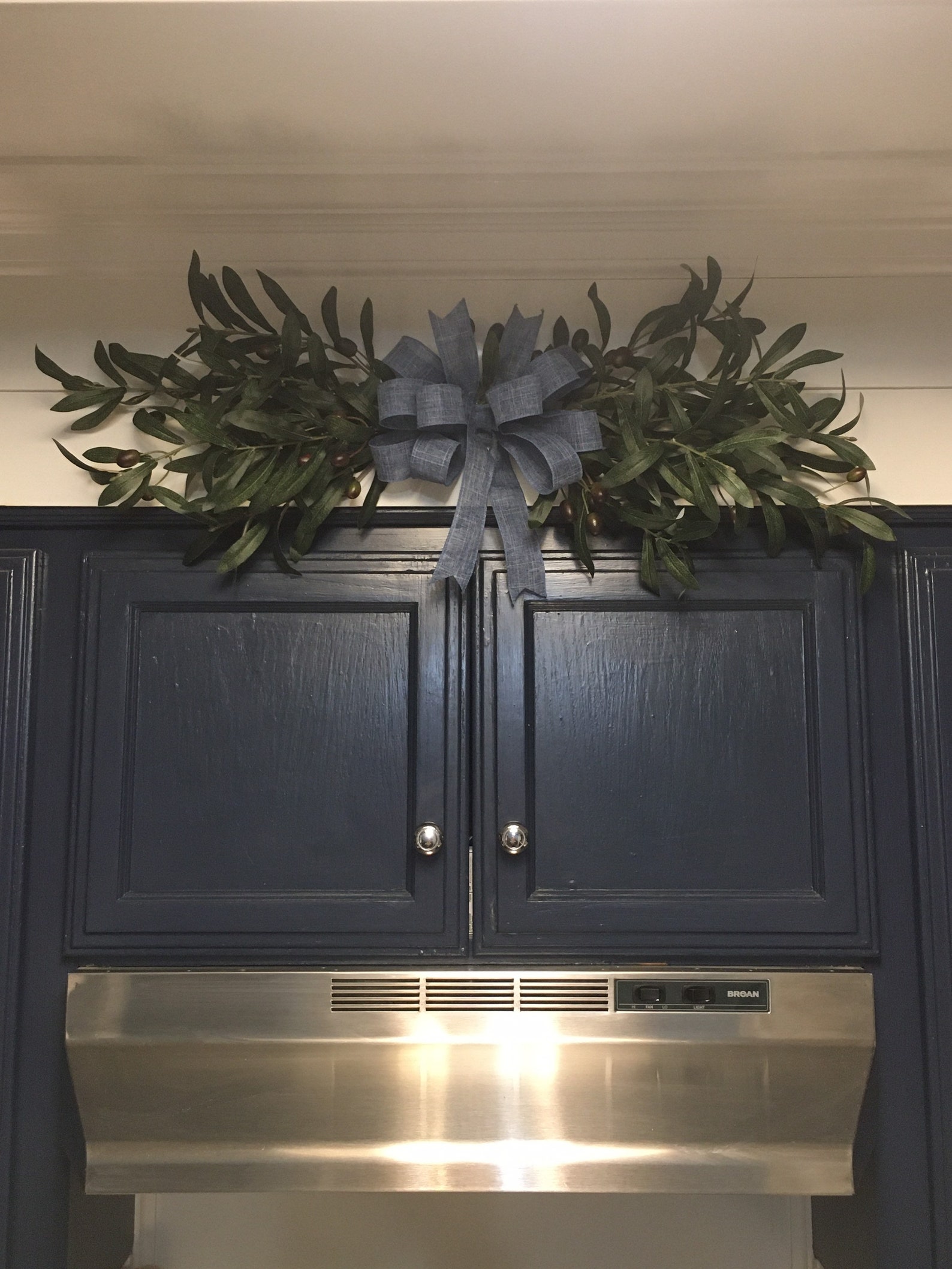 Farmhouse Olive Swag, Year Round Everyday Olive Branch Swag Above Front