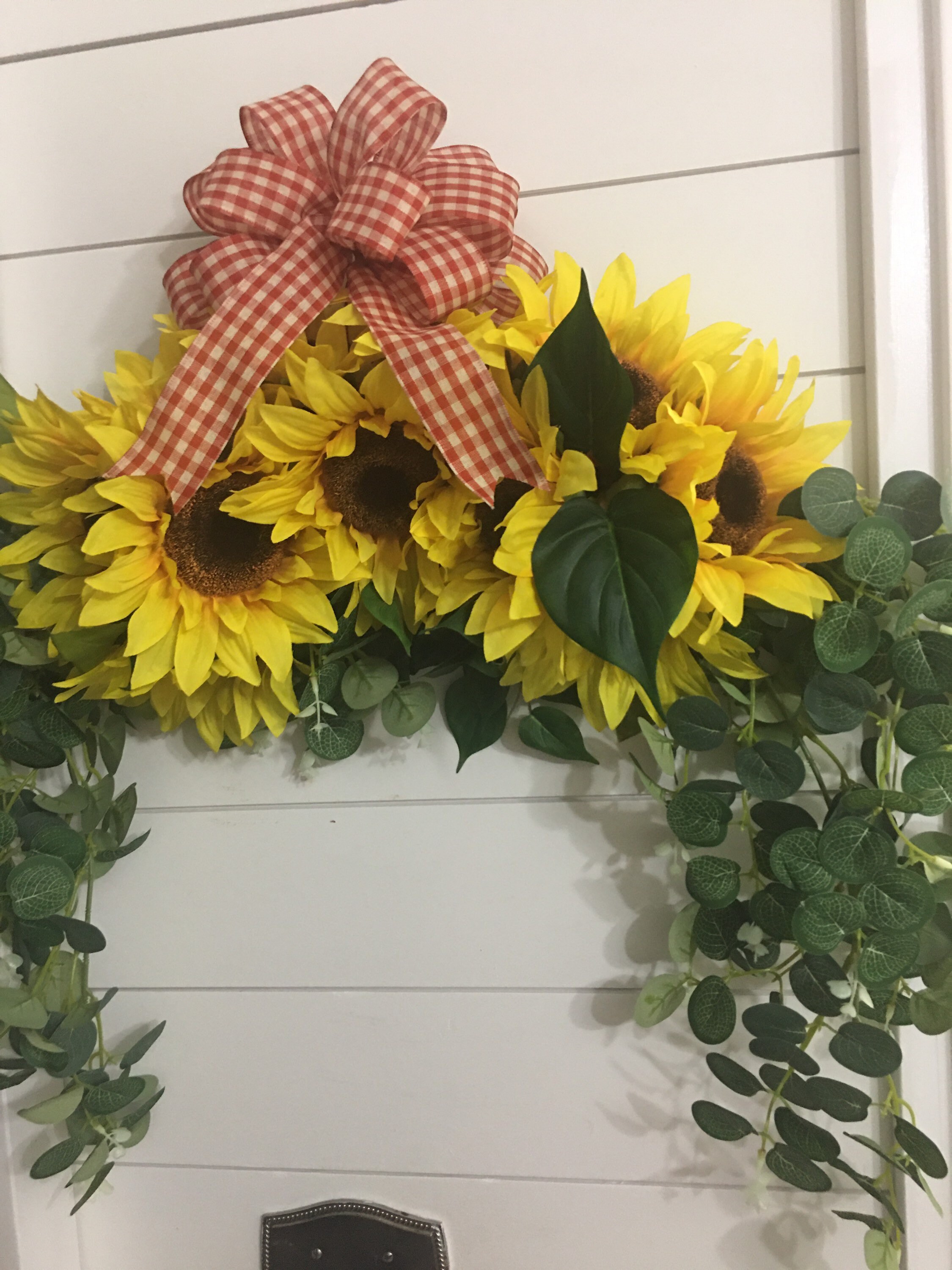Farmhouse sunflower swag for wall floral swag wedding arch Etsy