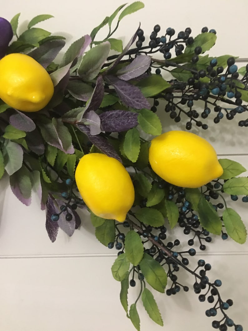 Lemon Swag Wall Hanging Swag With Lemons and Berries Swag Etsy