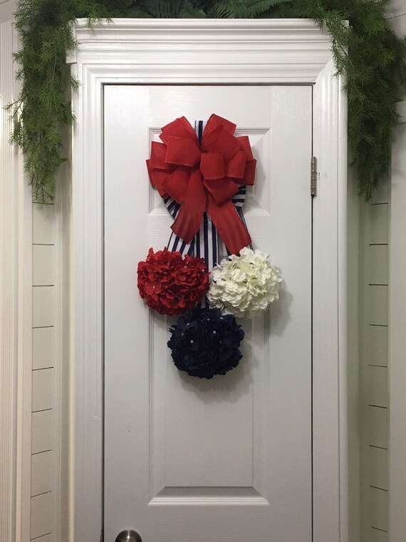 Mini Patriotic Door hanger Wreath, patriotic small wreath, door hanger wreath for pantry, windows, mirrors