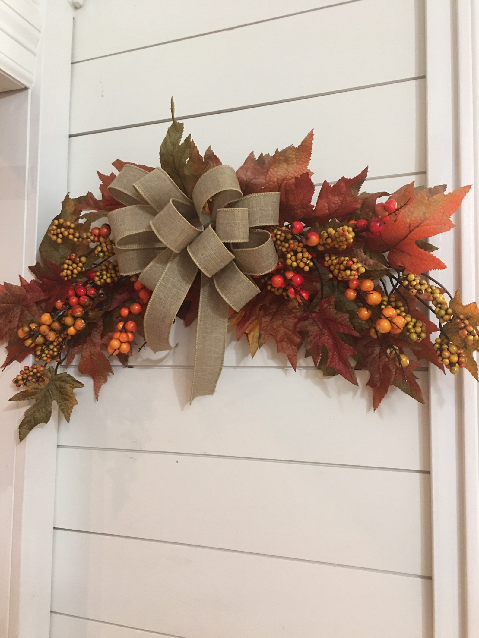 Fall Leaf Swag Autumn Front Door Wreath Wall Hanging Floral Etsy