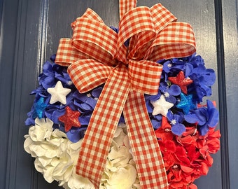 Patriotic mini wreath, Patriotic wreath, Red white and blue pantry Cabinet Door Wreath, kitchen wreath