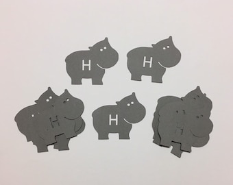 Hippo Cut Outs, Preschool Supplies, Letter H, Learn the Alphabet, Hippo Confetti, Cardstock, H is for Hippo