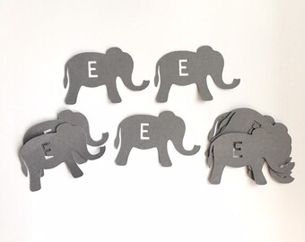 Elephant Cut Outs, Preschool Supplies, Letter E, Learn the Alphabet, Elephant Confetti, Cardstock, E is for Elephant