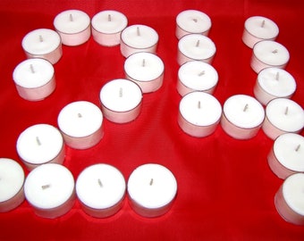 Soy Tealight Candles, 24 Unscented Tealights, Hand Poured, Eco Friendly Soy Wax, Clear Recyclable Cups, Clean Burning, 24 Per Box