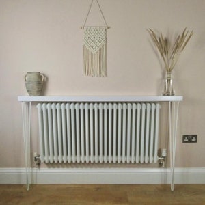 CONSOLE TABLE / Radiator Shelf With White Hand Painted High - Etsy UK