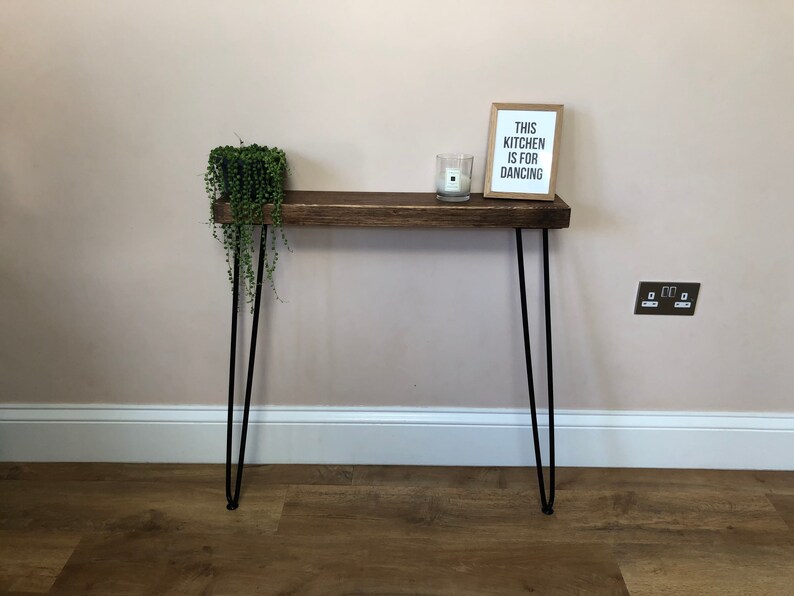 Rustic Wooden Console Table with Hairpin Legs Landing Etsy