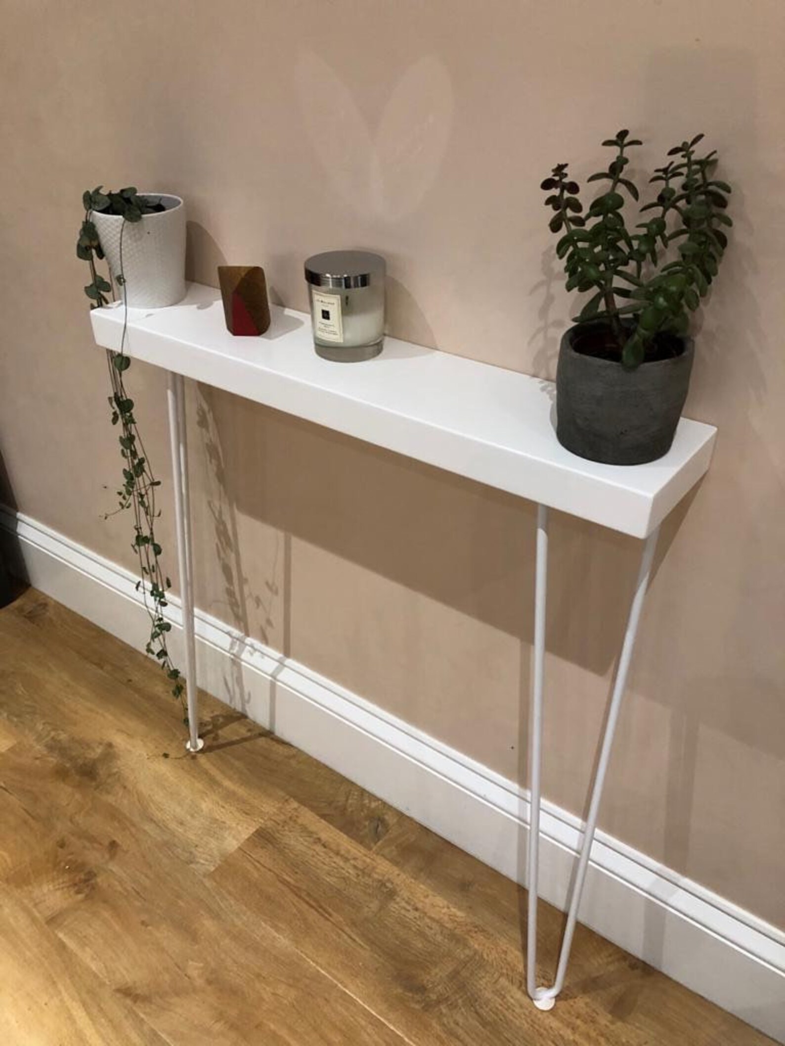 CONSOLE TABLE / Radiator Shelf With White Hand Painted High Etsy UK