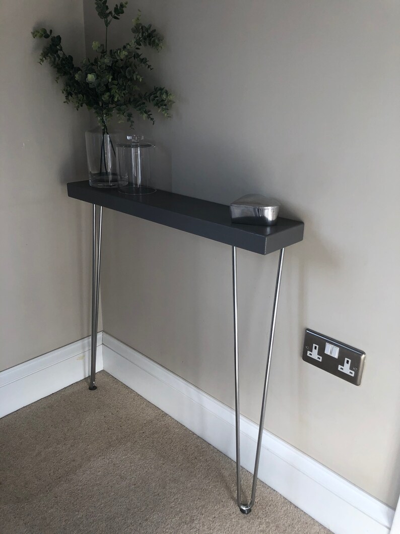 Console Table RADIATOR Salon Table Grey Wood Top & Etsy UK