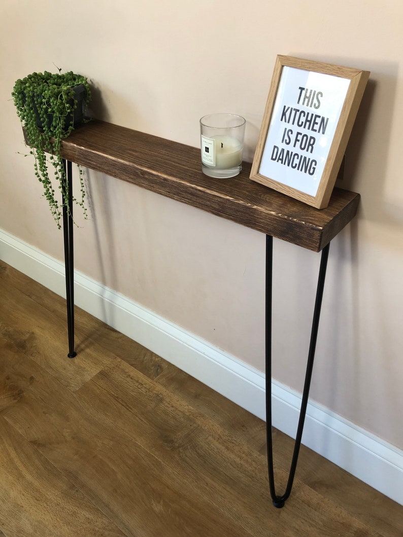 Rustic Wooden Console Table RADIATOR Table With Hairpin Legs Etsy UK