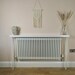 CONSOLE TABLE / Radiator Shelf with White Hand Painted High Gloss Top and Hairpin Legs - Excellent Quality - Free UK Delivery