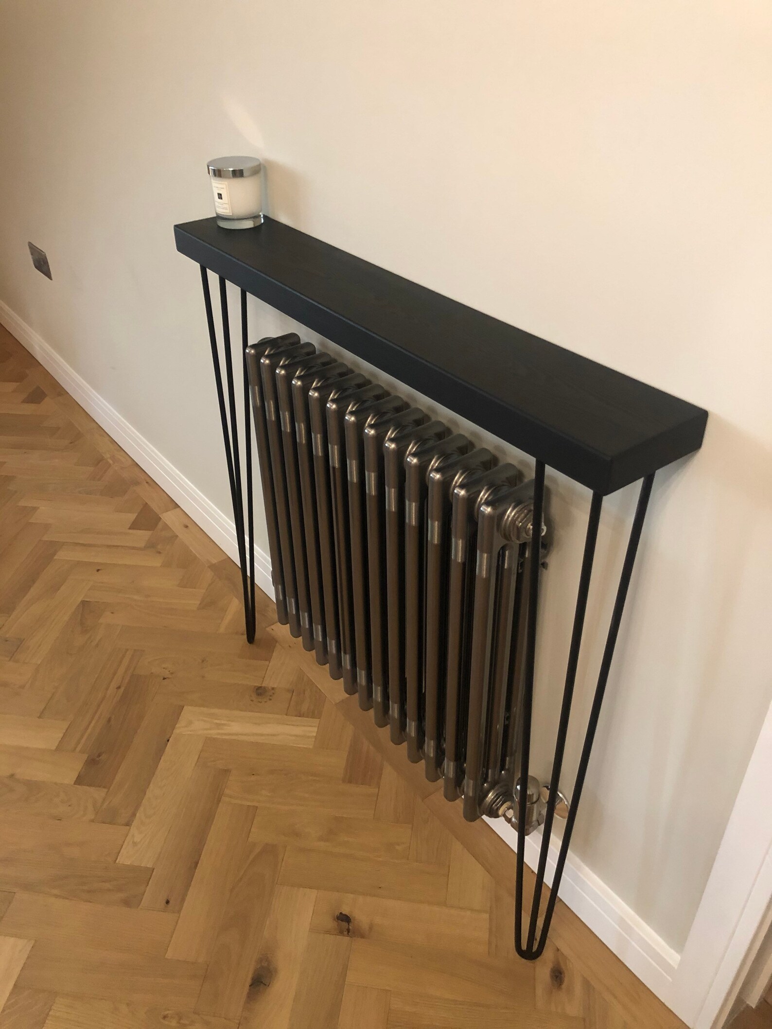 Console Table Radiator Table With Black Hand Painted Top and Etsy UK