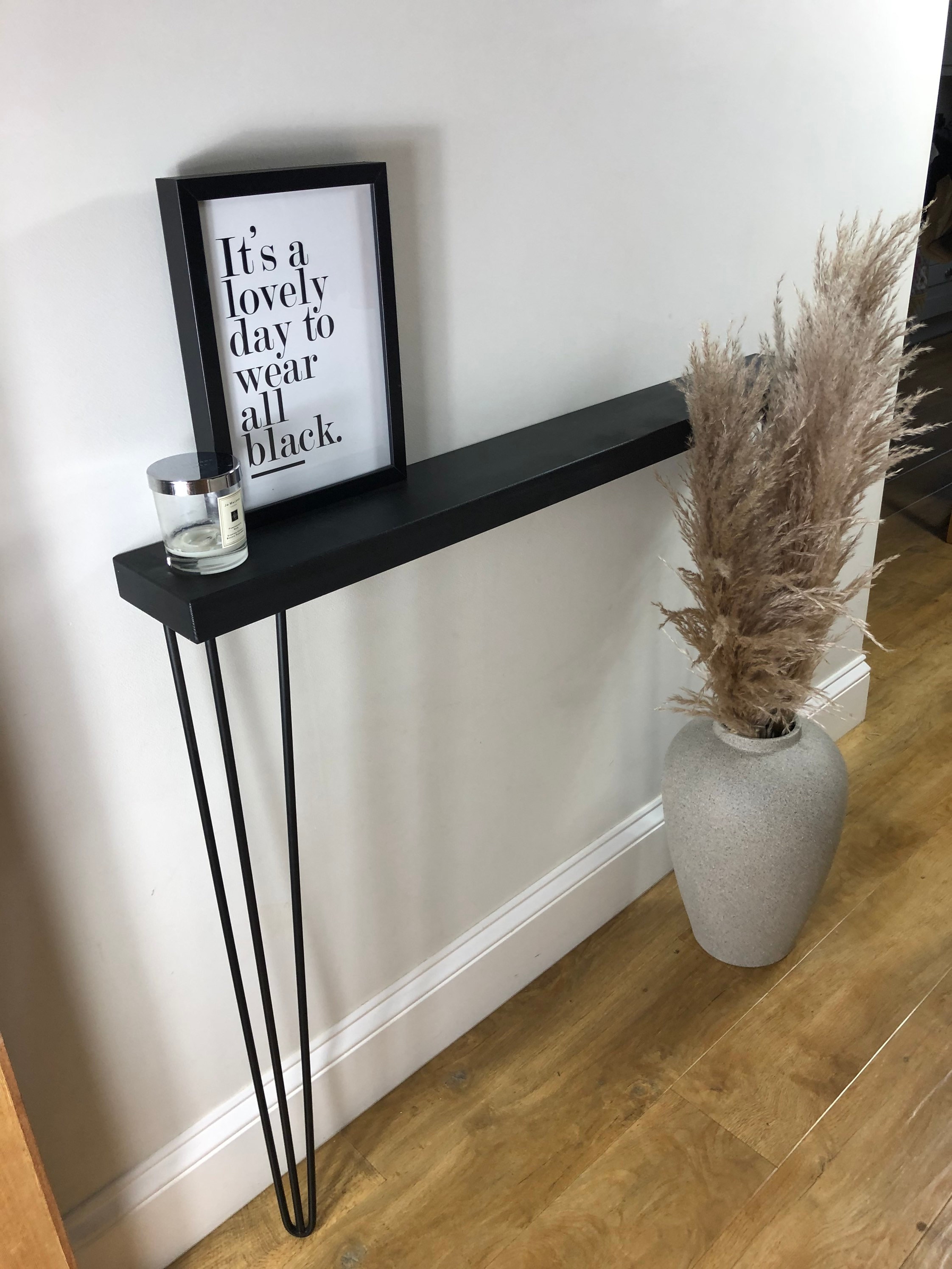 Console Table Radiator Salon Table with Hand Painted Black Etsy