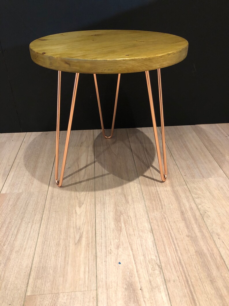 Round Coffee / Side Table with Hairpin Legs Etsy