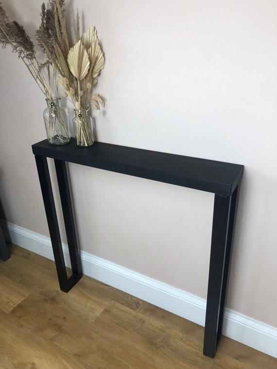 Console Table Hand Painted Black Top With Premium Quality Black
