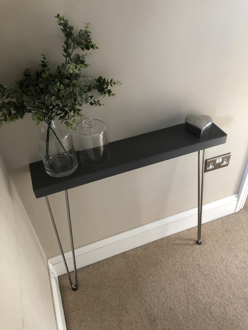 Console Table RADIATOR Salon Table Grey Wood Top & Etsy UK