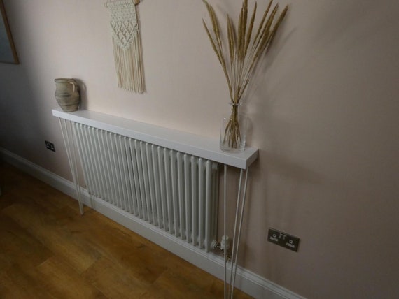CONSOLE TABLE Radiator Shelf With White Hand Painted High Gloss