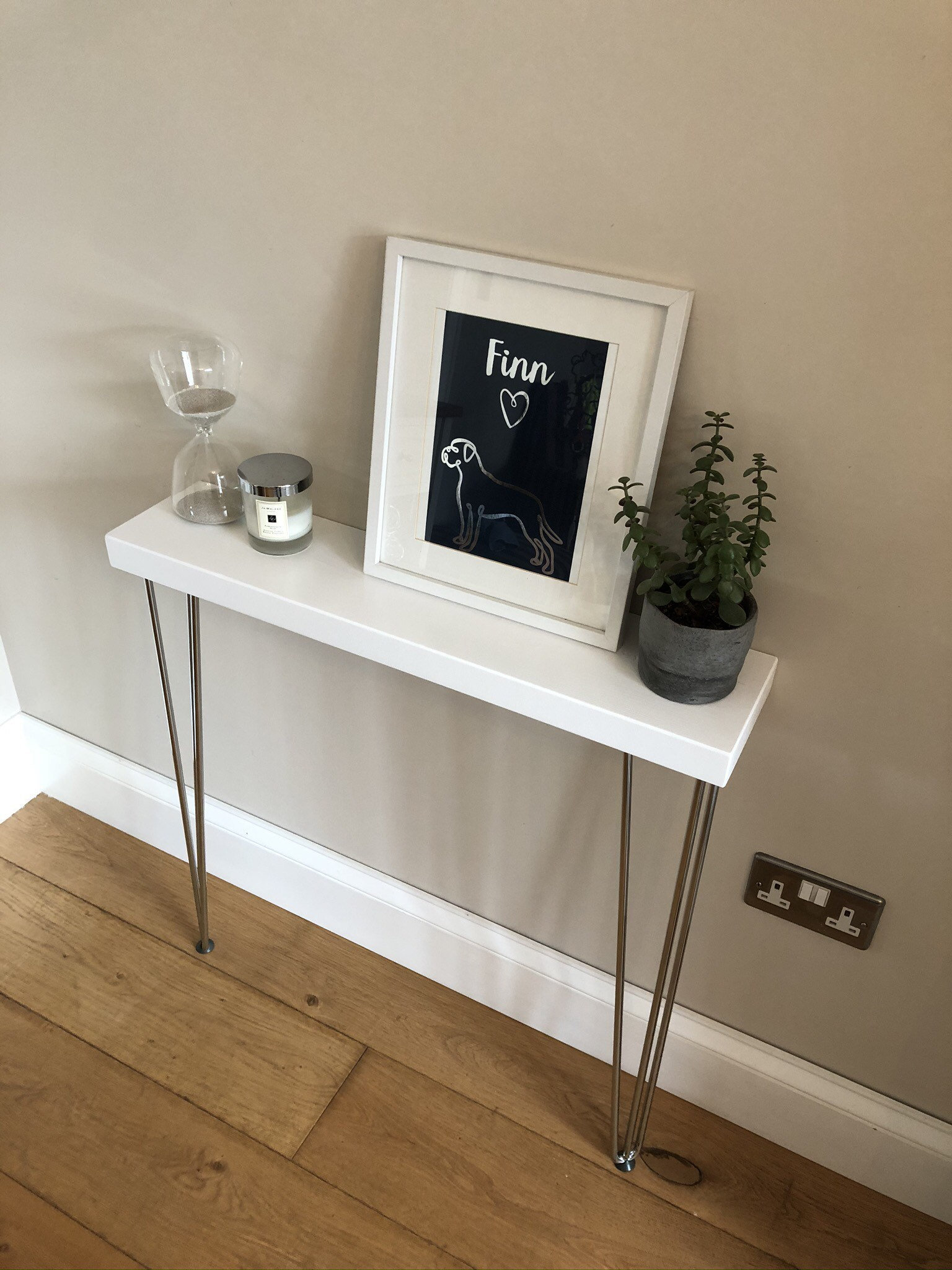 CONSOLE TABLE / Radiator Shelf With White Hand Painted High Etsy UK