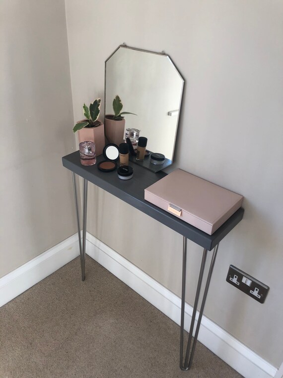 Console Table Radiator Salon Deep 19cm Top GREY Wood Top and