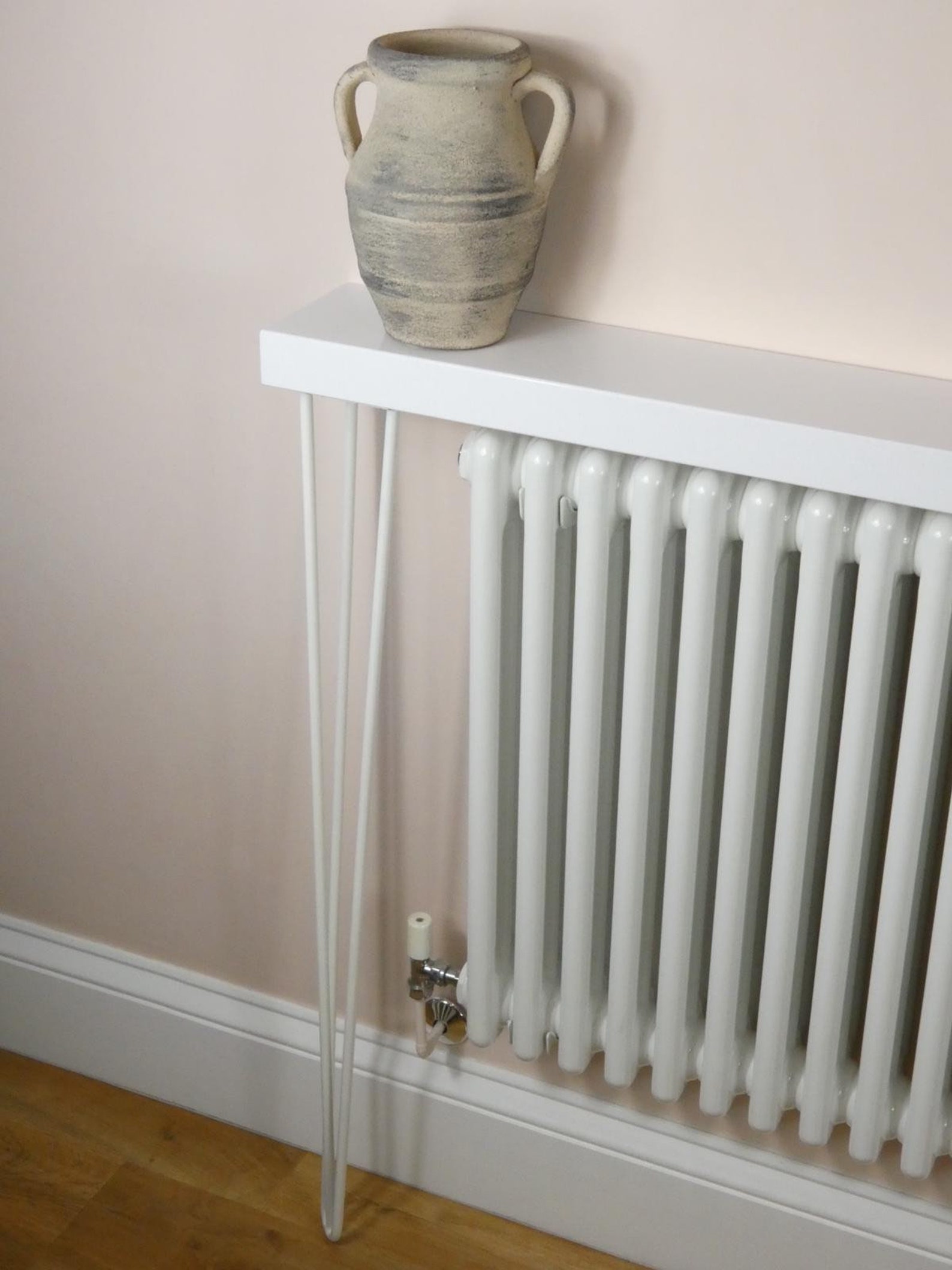 CONSOLE TABLE / Radiator Shelf With White Hand Painted High Etsy UK