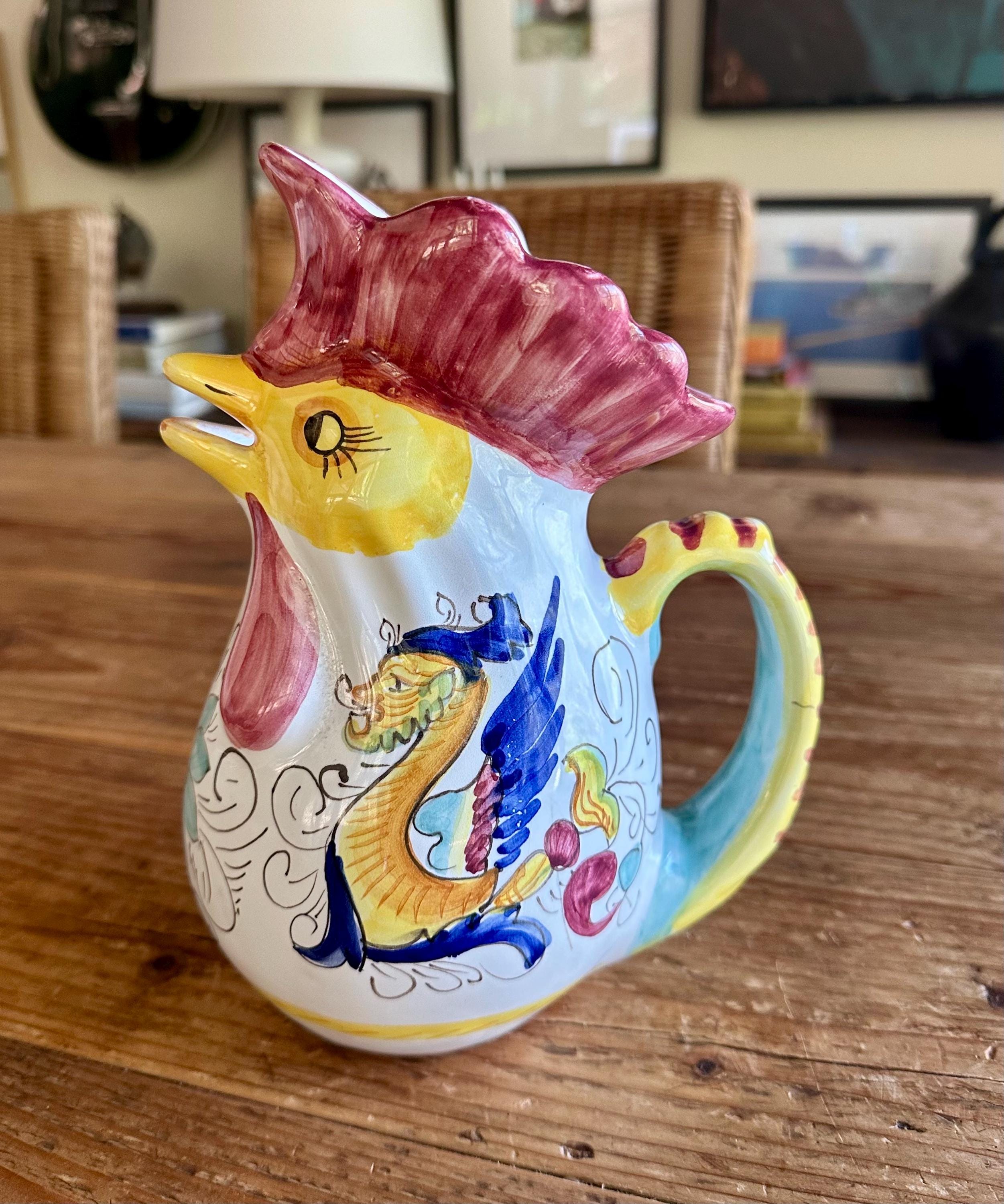 イタリア伝統工芸 デルータ焼 ドラゴン花模様ピッチャー ラファエレスク イタリア伝統工芸 デルータ焼 ドラゴン花模様ピッチャー ラファエレ
