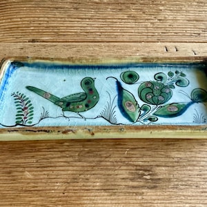 Vintage Ken Edwards Mexican Pottery Trinket Dish, Tonala Pottery - El Palomar