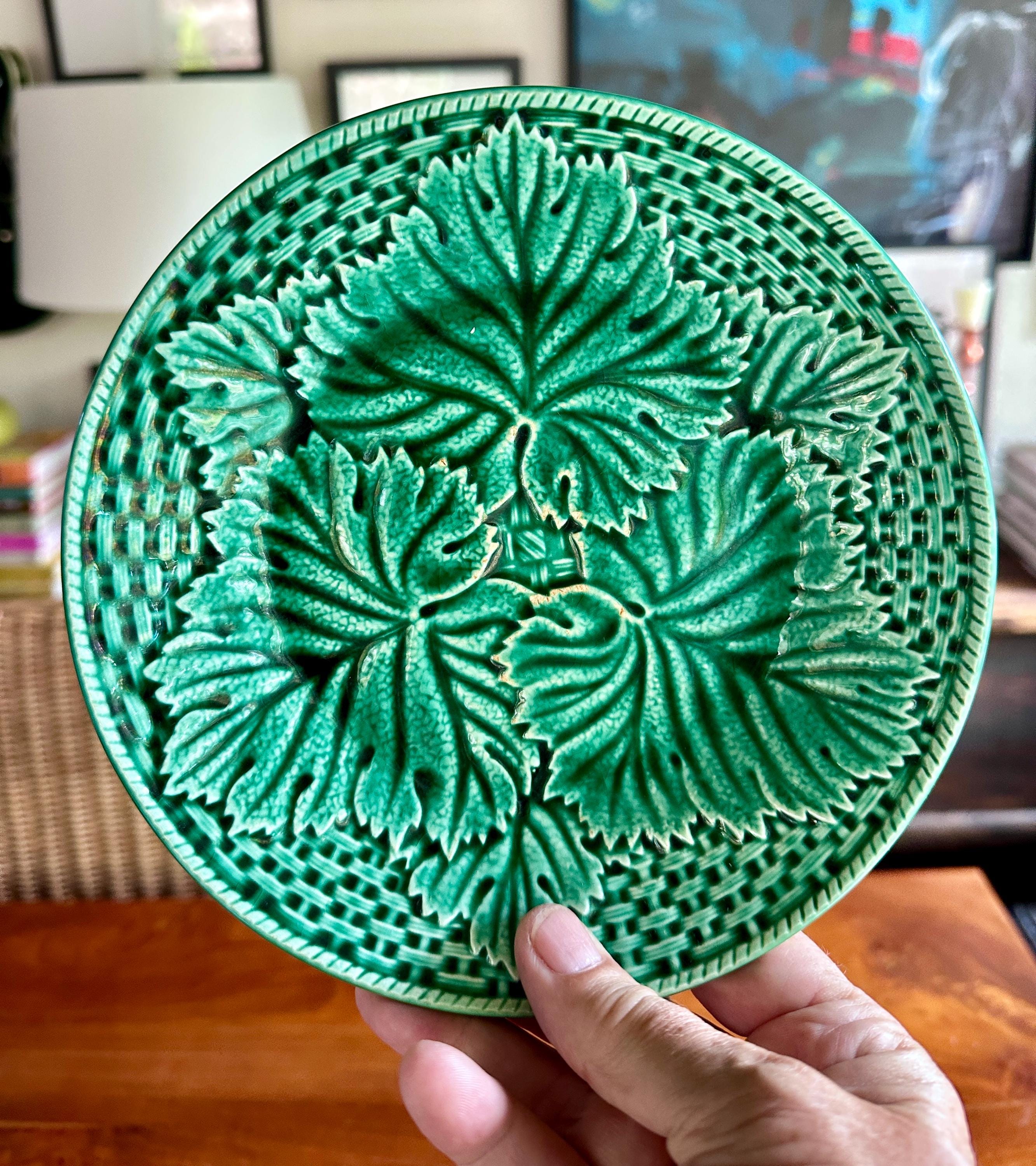 Majolica Green Leaf Wedgewood - Etsy