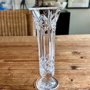 Waterford Vintage Crystal  9&quot; Flower Vase Starburst Pattern