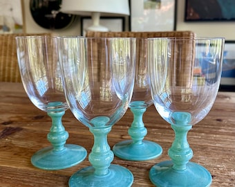 Villeroy & Boch Isabelle Green Base 12oz. Goblets, Set of 4
