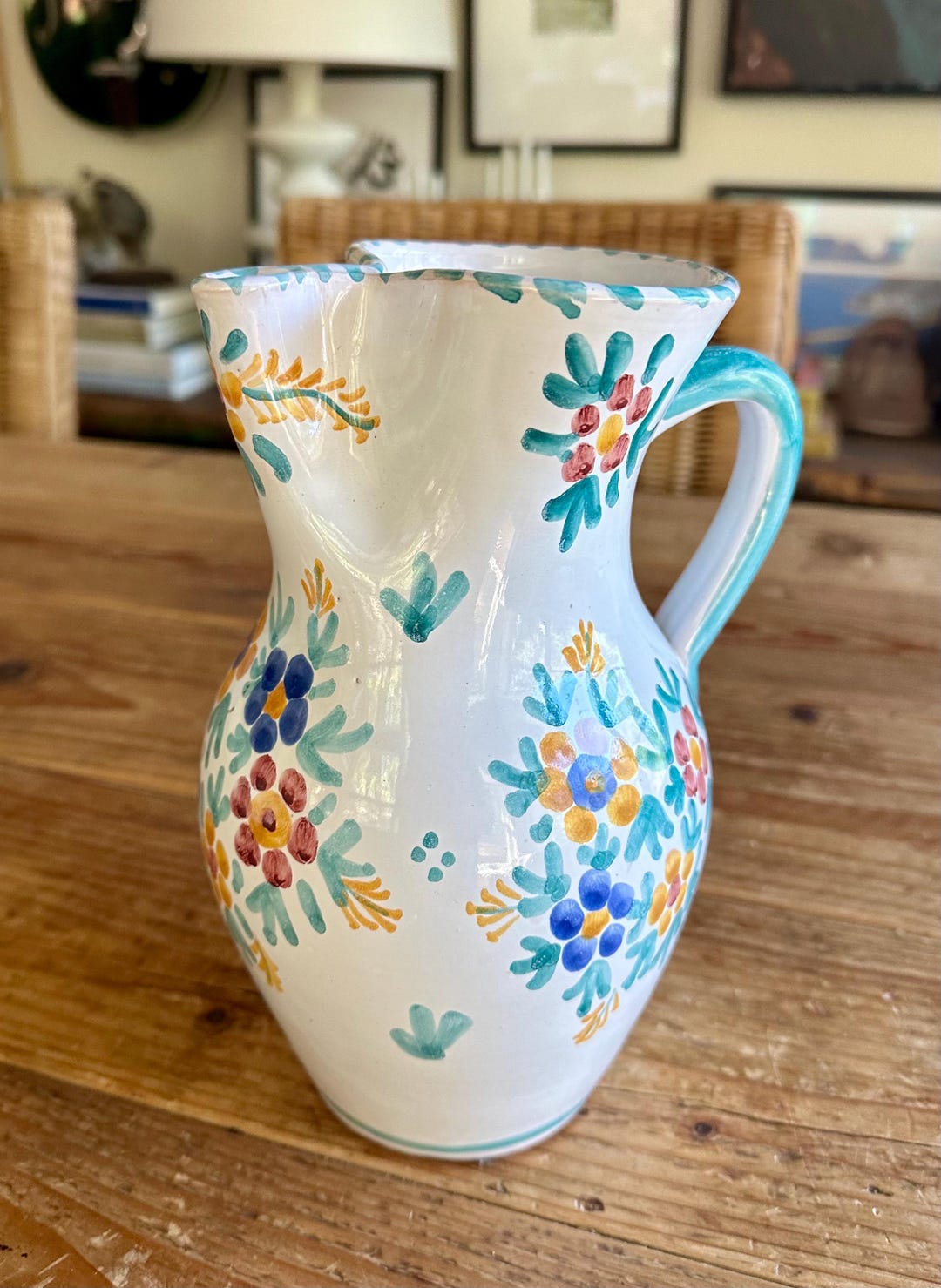 Pitcher In Spanish Talavera Spain Sangria Pitcher, Signed and Hand Painted Spanish Pitcher ...