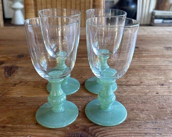 Villeroy & Boch Isabelle Green Base 8oz. Goblets, Set of 4